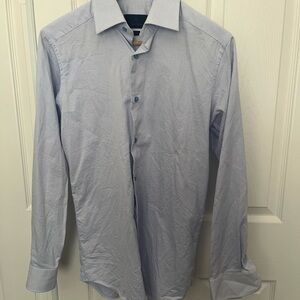 David Donahue - Light Blue Check Dress Shirt